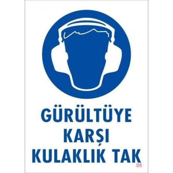 Pvc Levha "Gürültüye Karşı Kulaklık Tak" 25X35 Cm - Image 1