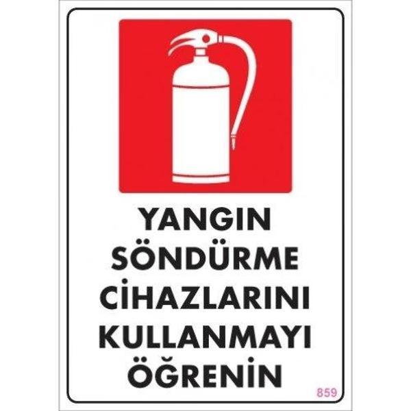 Pvc Levha "Yangın Söndürme Cihazlarını Kullanmayı Öğrenin" 25X35 Cm - Image 1