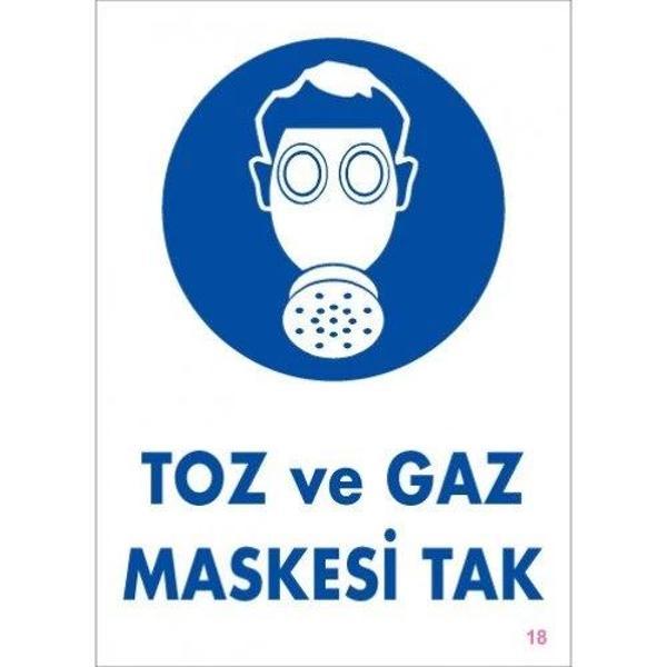 Pvc Levha "Toz ve Gaz Maskesi Tak" 25X35 Cm - Image 1
