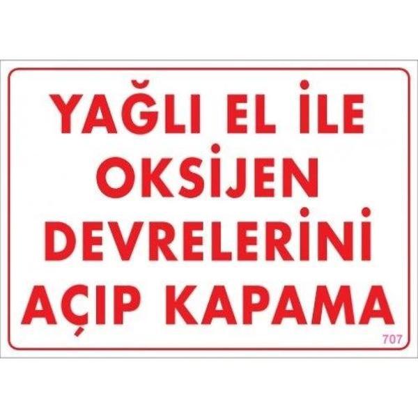 Pvc Levha "Yağlı El İle Oksijen Devrelerini Açıp Kapama" 25X35 Cm - Image 1