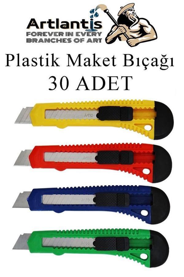 Maket Bıçağı Plastik Büyük Boy 30 Adet 18 mm Plastik Falçata Bıçağı Büyük Boy - Image 1