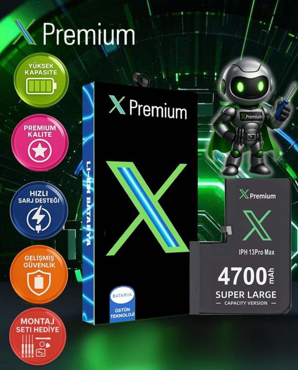 Xpremium iPhone 13 Pro Max Batarya Pil Süper Yüksek Kapasiteli Güçlendirilmiş 4700 mAh - Image 1