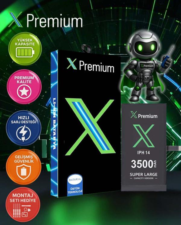 Xpremium iPhone 14 Batarya Pil Süper Yüksek Kapasiteli Güçlendirilmiş 3500 mAh - Image 1