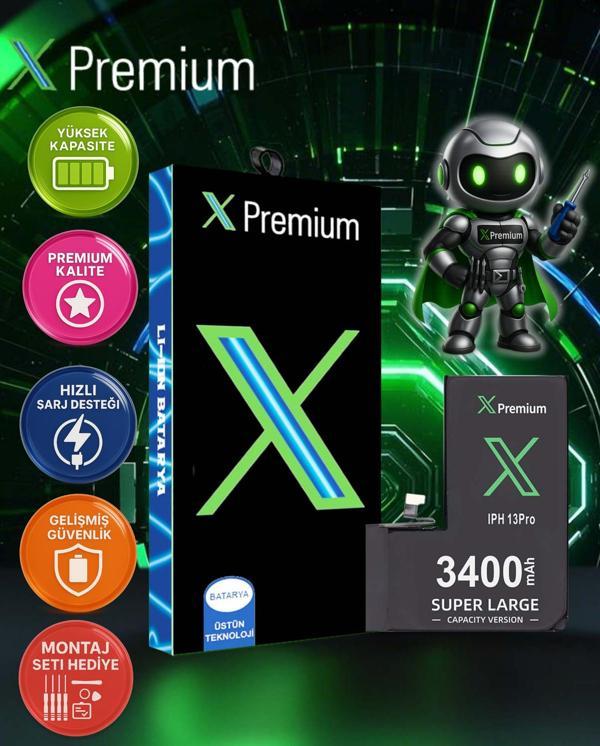 Xpremium iPhone 13 Pro Batarya Pil Süper Yüksek Kapasiteli Güçlendirilmiş 3400 mAh - Image 1