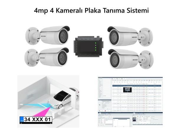 Hikvision 4mp 4 Kameralı Plaka Tanıma Sistemi Yazılım Ve Kontrol Paneli Dahil Set - Image 1