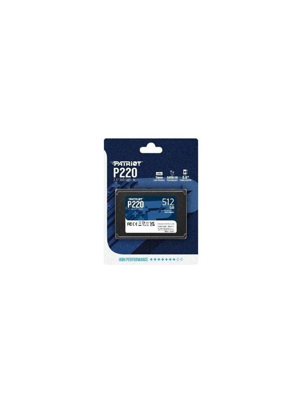 Patriot P220 512GB 550/500MB/s 2.5" SATA3 SSD Disk P220S512G25 512GB SSD - Patriot - Image 1