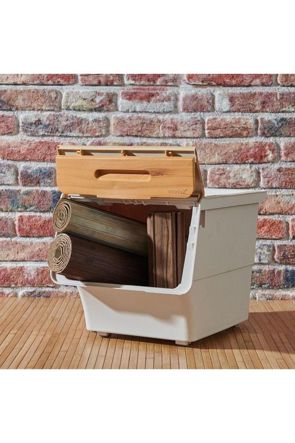 Motek Bambu Tekli Organizer - Bej - 33 Lt - Image 1
