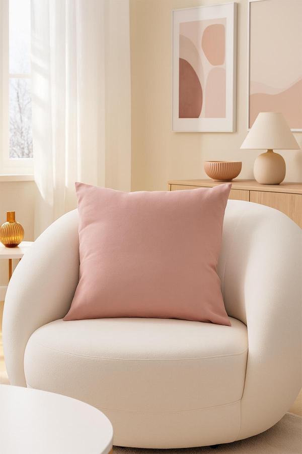 Düz Duck Kırlent Kılıfı Pembe 40x40 - Image 1