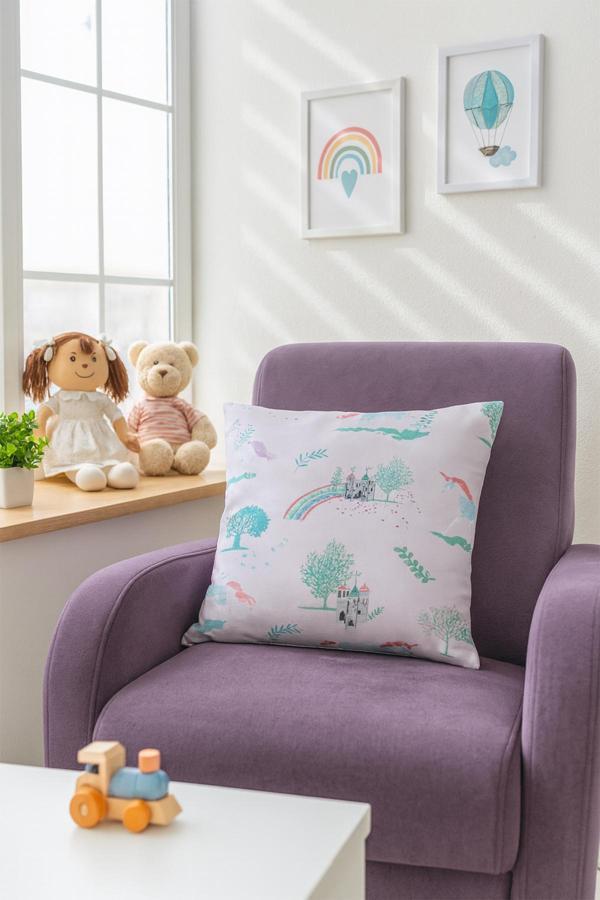 Duck Unicorn Kırlent Kılıfı Pembe 40x40 - Image 1