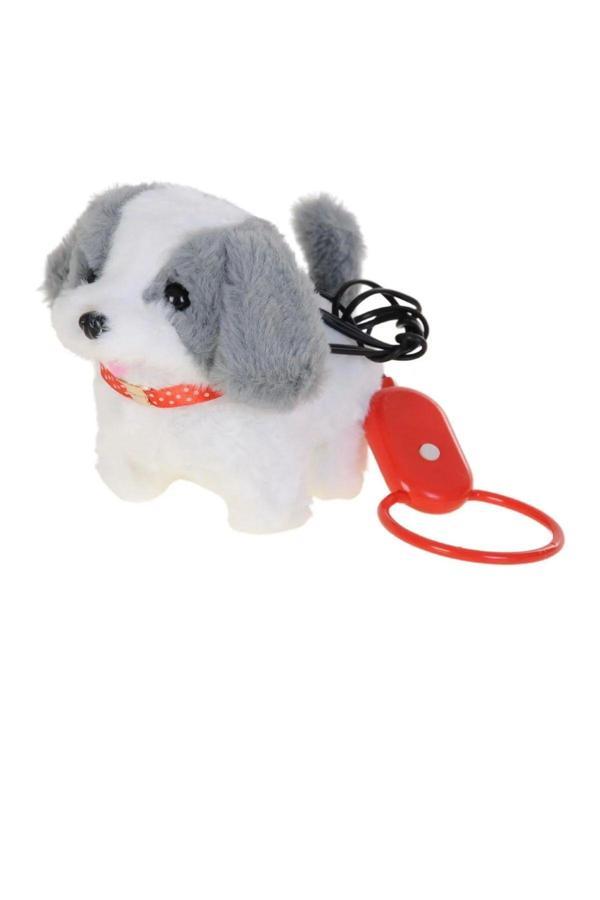 H.H.M Şenver Ticaret Pilli Kumandalı Sesli Yürüyen Krem Peluş Köpek - Image 1