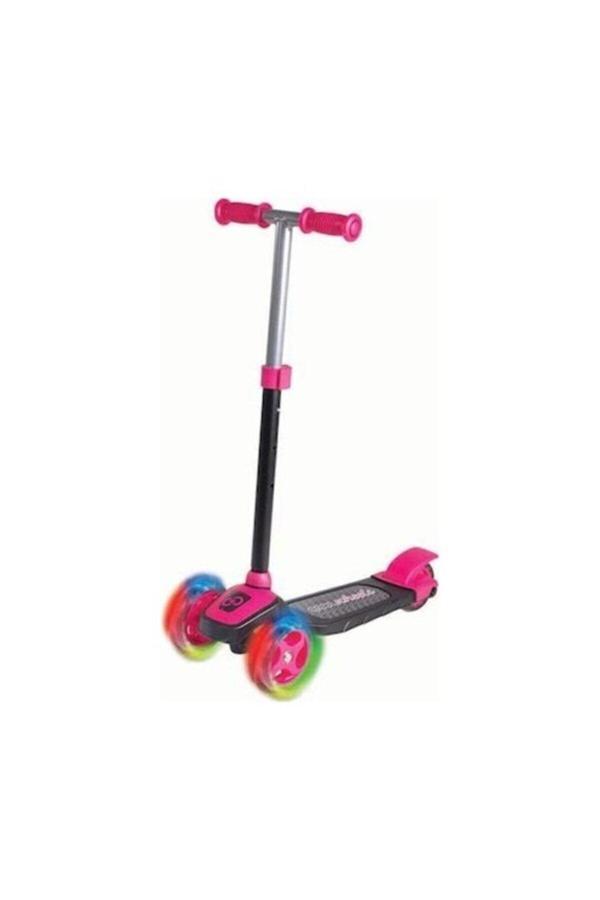 H.H.M Şenver Ticaret Kız Çocuk Pembe Led Işıklı Katlamalı 3 Tekerlekli Scooter - Image 1