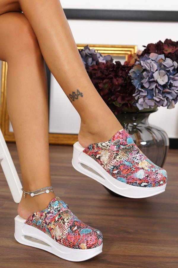 Blum Sabo Terlik Şal Desenli Kadın Air Max Sabo Ortopedik Ve Anatomik Konforlu Ve Rahat Terlik (Evde-İşte-Heryerde) - Image 1