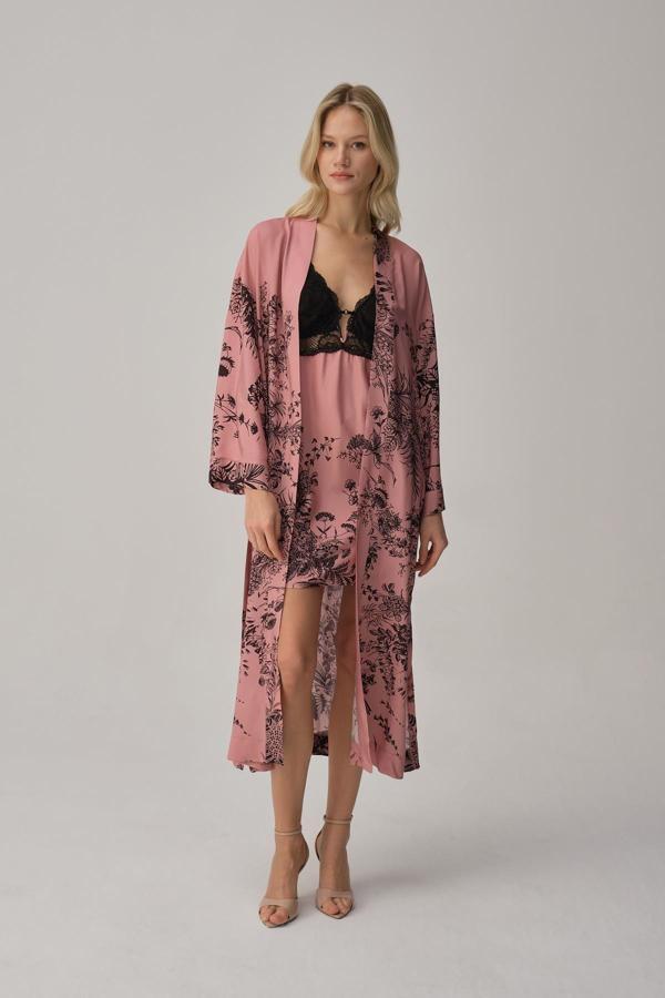 Pierre Cardin Vegan Ipek Saten Dörtlü Gelin Çeyiz Takımı - Lx.25244 Rose - Image 1