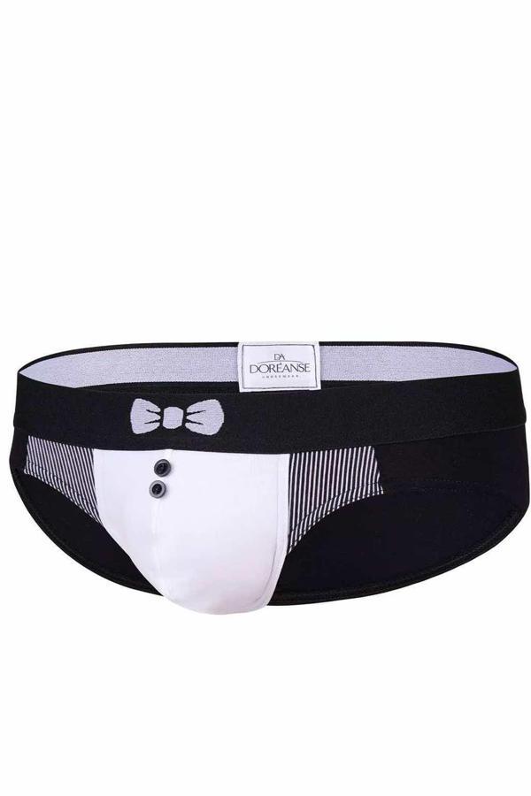 Doreanse Erkek Modal Siyah Baskılı Külot Slip 1255 - Image 1