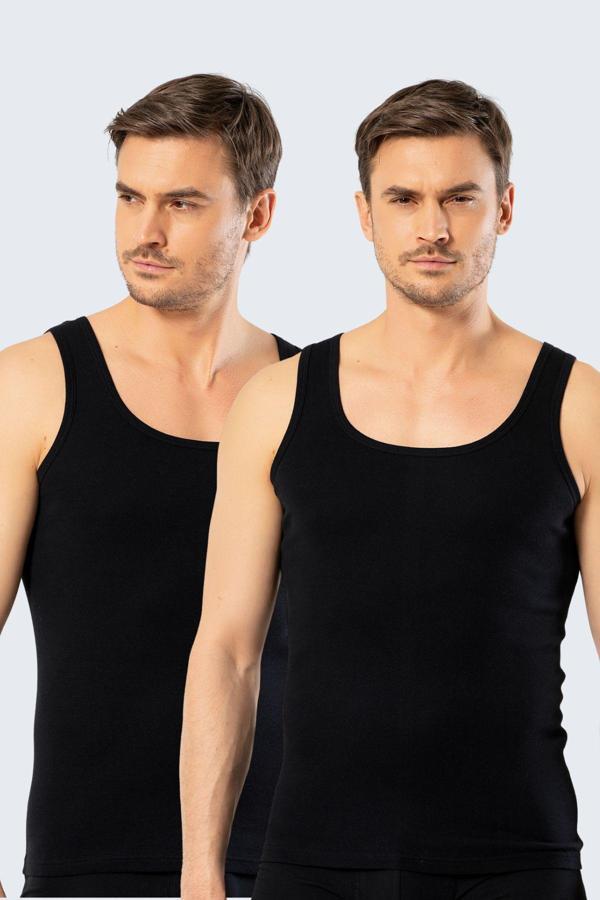 Cacharel Erkek 2'li %100 Pamuk Atlet 1501/Siyah - Image 1