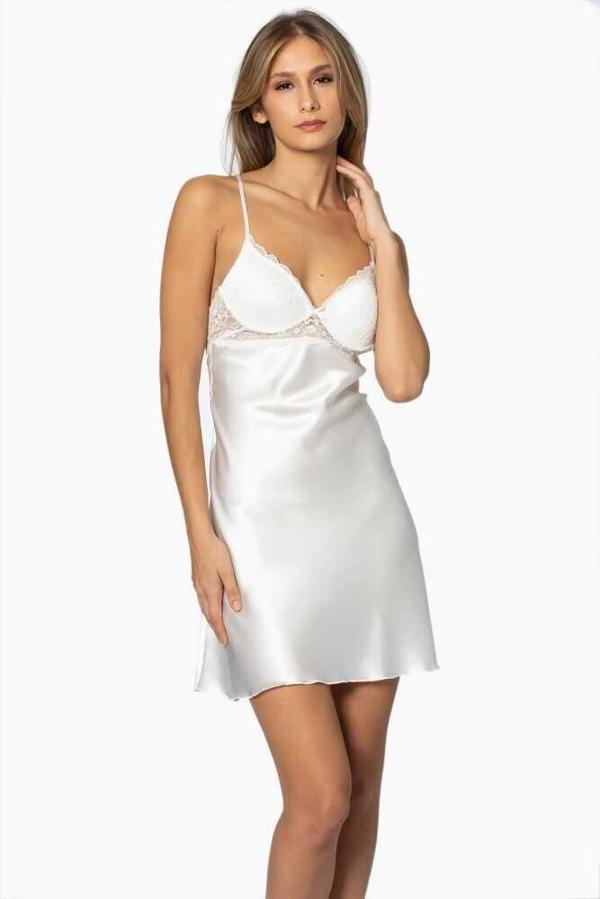 Pierre Cardin Ekru Saten Güpürlü Kaplı Gecelik 600 - Image 1