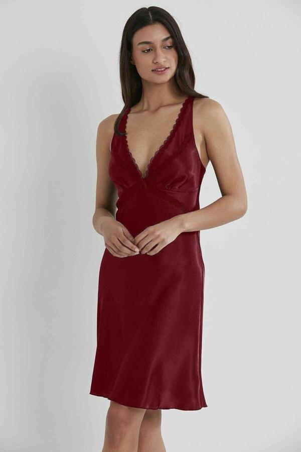 Pierre Cardin Saten Gipürlü Kadın Gecelik 690 - Image 1