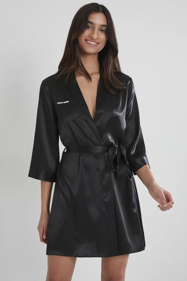 Pierre Cardin Siyah Kısa Tek Sabahlık 1010 - Image 1