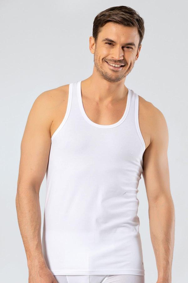 Cacharel Erkek Halter Yaka Spor Atlet 1302/Beyaz - Image 1