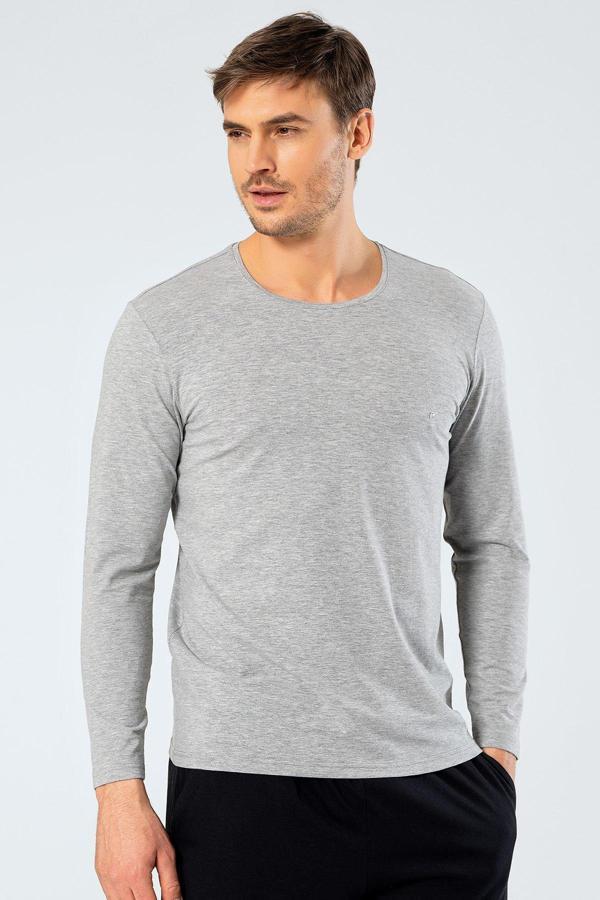 Cacharel Erkek Uzun Kollu T-Shirt 1333/Gri - Image 1