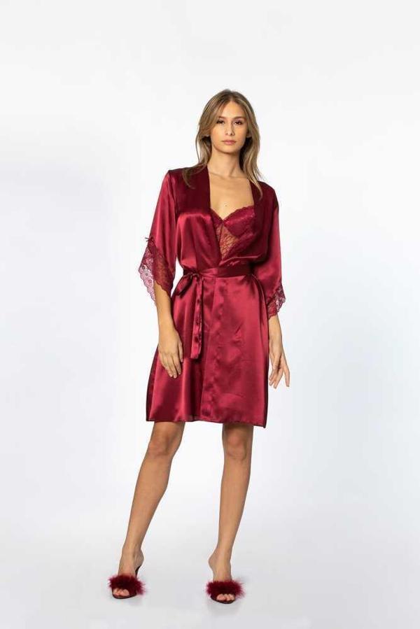 Pierre Cardin Midi Dantel Sabahlık Gecelik Set 4240 - Image 1