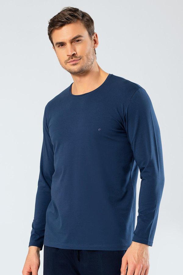 Cacharel Erkek Uzun Kollu T-Shirt 1333/İndigo - Image 1