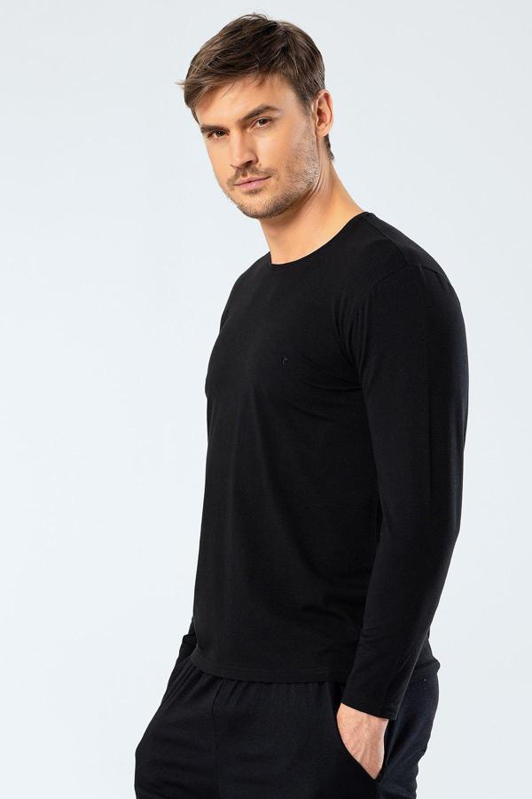 Cacharel Erkek Uzun Kollu T-Shirt 1333/Siyah - Image 1