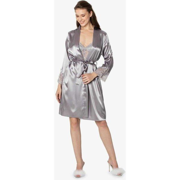 Pierre Cardin 2li Saten Kısa Gecelik Sabahlık 4300 royal - Image 1