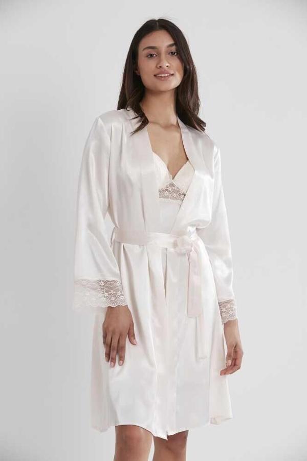 Pierre Cardin İnci Sütyen Kaplı Sabahlık Gecelik Set 4285 - Image 1