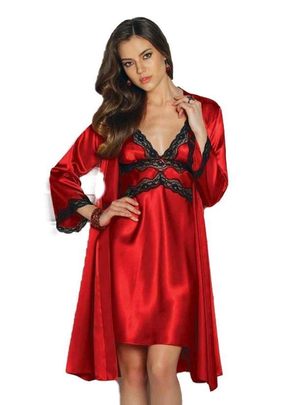 Pierre Cardin Midi Sabahlık Gecelik Set 4306 Ekru S - Image 1