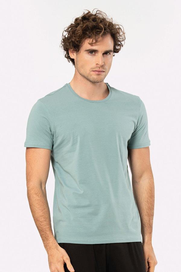 Cacharel Erkek Bisiklet Yaka Likralı T-shirt 1331/YEŞİL1 - Image 1