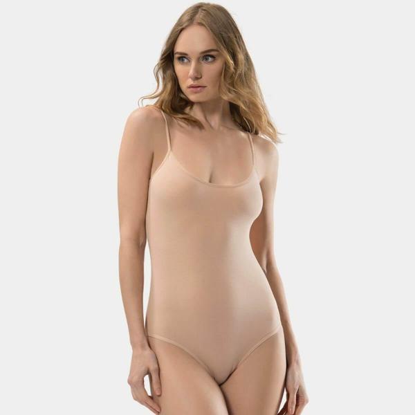 Türen Kadın İp Askılı Pamuklu Agraflı Body 284/Ten - Image 1