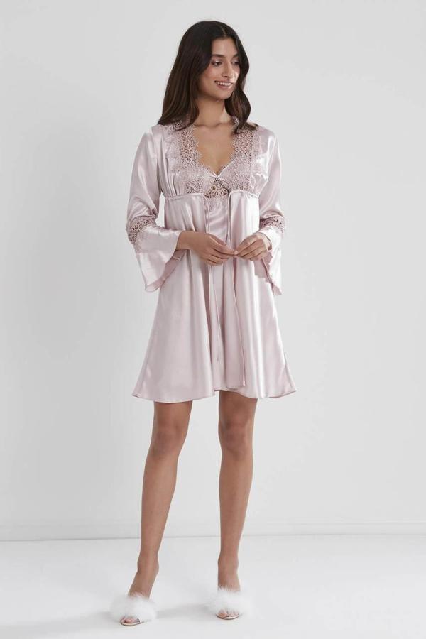 Pierre Cardin 6'lı Kaplı Gecelik Sabahlık Set 6325 Pudra - Image 1