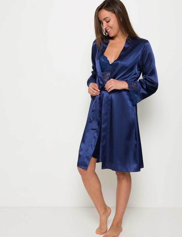 Pierre Cardin Laci Sütyen Kaplı Sabahlık Gecelik Set 4265 - Image 1