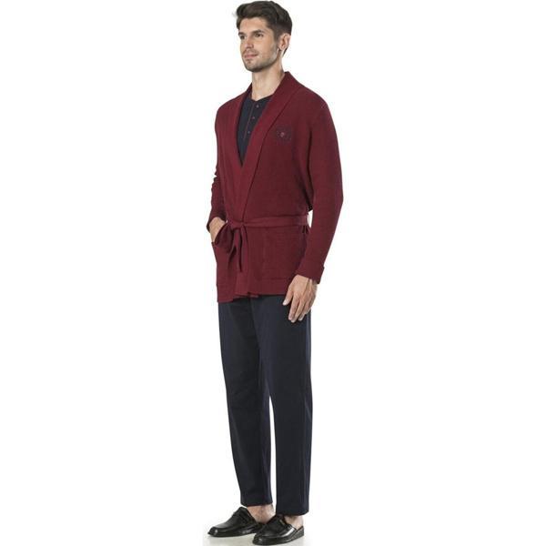 Pierre Cardin 5595 5'li Triko Röpteşambır Pijama Seti Bordo - Image 1