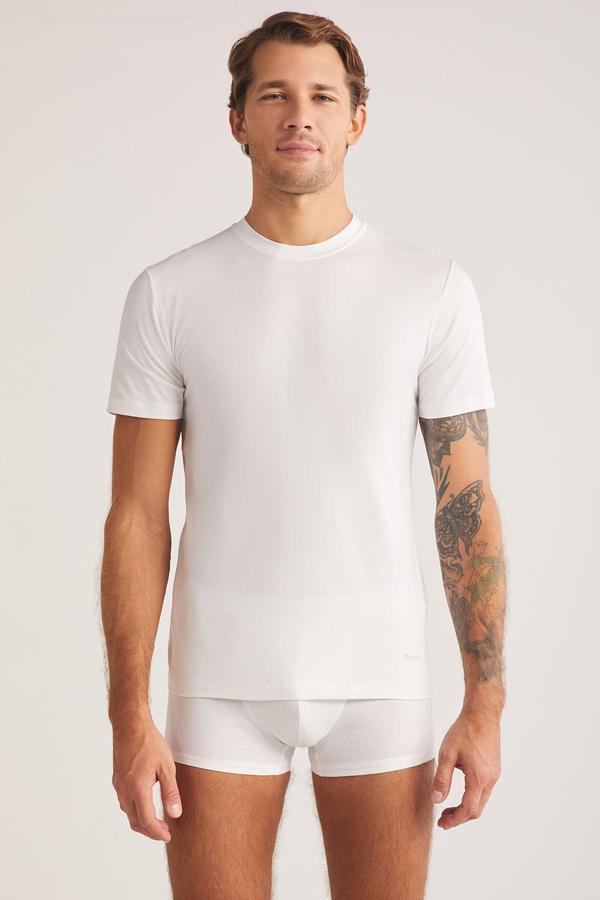 Kom James 2'li Modal Yuvarlak Yaka T-shirt - Image 1
