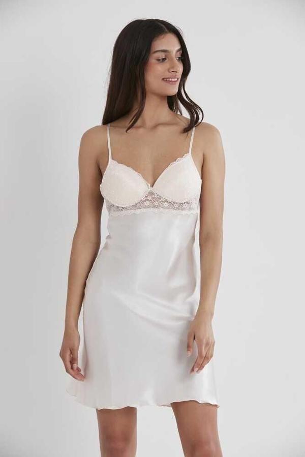 Pierre Cardin İnci Saten Güpürlü Kaplı Gecelik 600 - Image 1