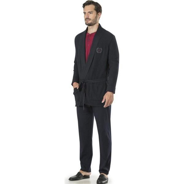 Pierre Cardin 5595 5'li Röpteşambır Pijama Seti Lacivert - Image 1