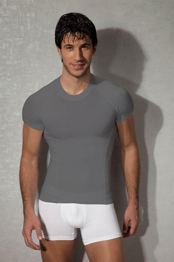 Doreanse Erkek Modal Yuvarlak Yaka Kısa Kol T Shirt 2535 Füme - Image 1