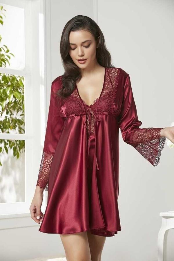 Pierre Cardin 6'lı Kaplı Midi Gecelik Sabahlık Set 6625 - Image 1