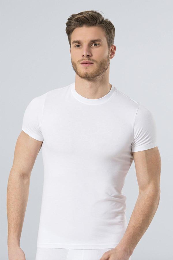 Türen Erkek Likralı T-Shirt 164/Beyaz - Image 1