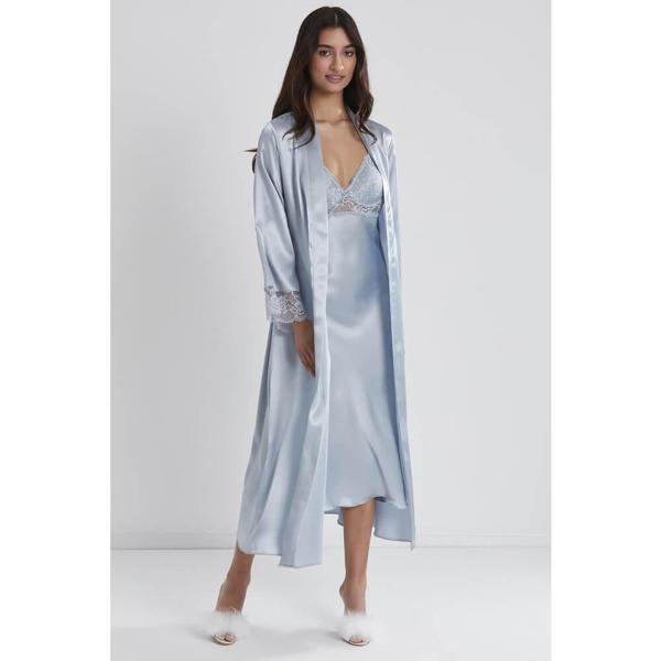 Pierre Cardin Uzun Saten Sabahlık Gecelik Set 4370 Mist - Image 1
