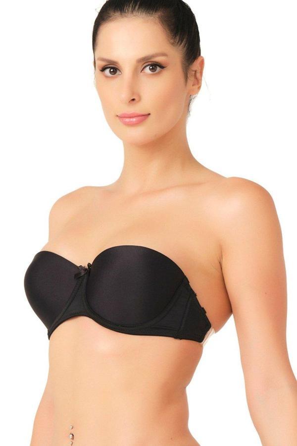 Emay Şeffaf Askılı Push Up Sütyen 701 Siyah - Image 1