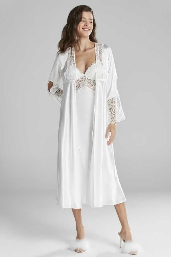 Pierre Cardin Ekru 6'lı Full Güpür Gecelik Sabahlık TK 6620 - Image 1