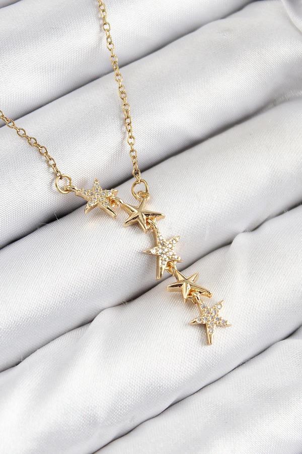 Celira 316L Çelik Yıldız Model Gold Renk Kadın Kolye NS0280 - Image 1