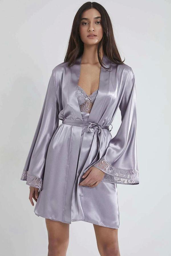Pierre Cardin Midi Dantel Sabahlık Gecelik Set 4090 Royal - Image 1