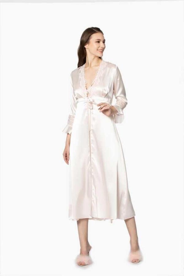 Pierre Cardin 6'lı İnci Uzun Gecelik Sabahlık Set 6025 - Image 1