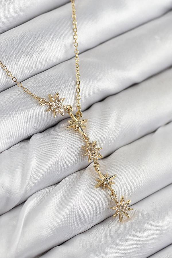 Celira 316L Çelik Yıldız Model Gold Renk Kadın Kolye NS0025 - Image 1