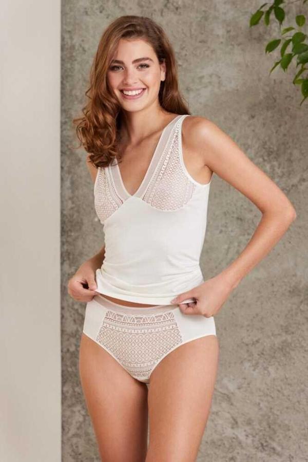 Pierre Cardin Ekru Kaşkorse Penye Çeyizlik Atlet Külot Takım 320  - Image 1