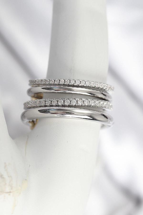 Celira Pirinç Mix Renk Zirkon Taşlı 4'Lü Kadın Yüzük NS0183 - Image 1